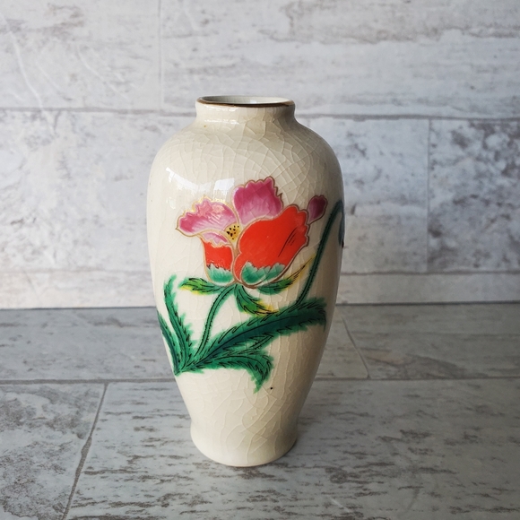 Homco Vintage Crackle Japanese Vase - Picture 2 of 7